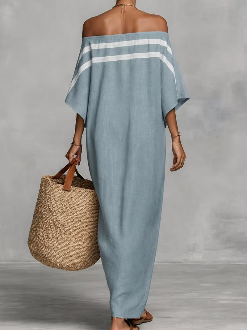 Effortless Beach Vibes: Beach Style Long Sleeve Maxi Dress