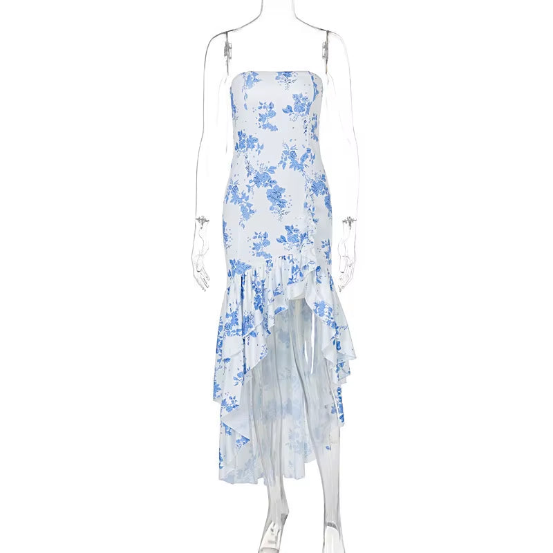 Sultry Elegance Off-Shoulder Maxi – 2024 Summer Ruffle Bodycon Party Dress