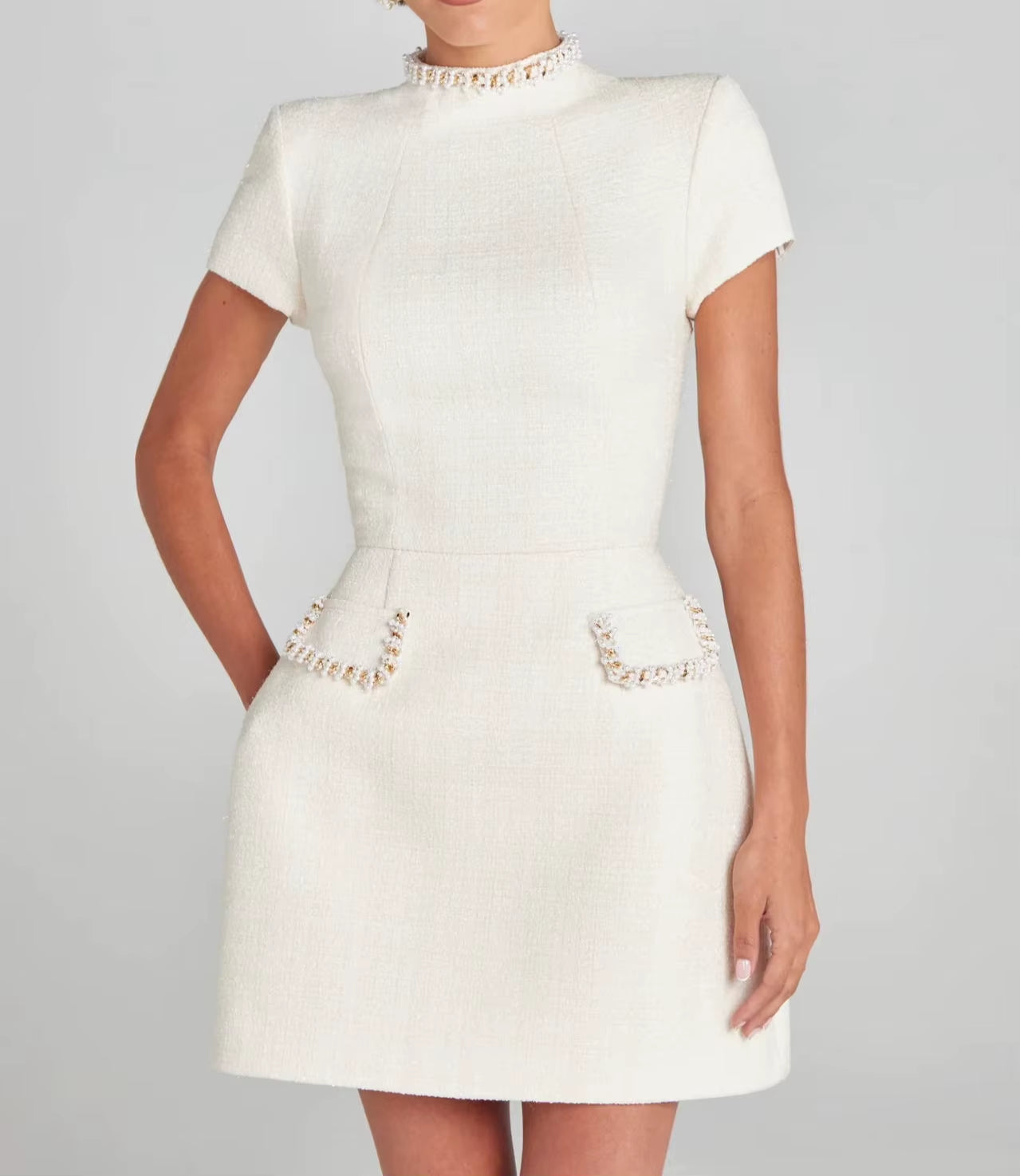 Radiant Allure: Shiny Elegant Mini Dress for Women